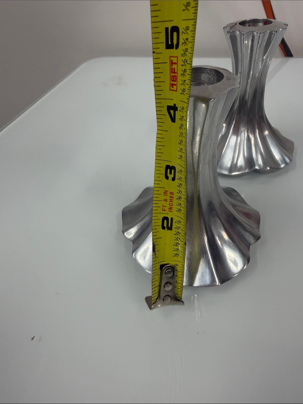 Dansk Silver Fluted Metal Candle Holders, Pair - Picture 6 of 6